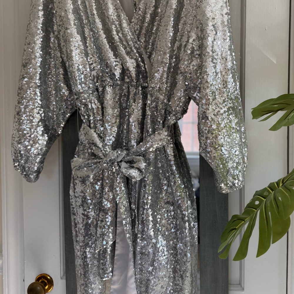 Anthropologie Lisabette Sequins Mini Dress New Year's Eve Cocktail Barbiecore - Picture 7 of 14